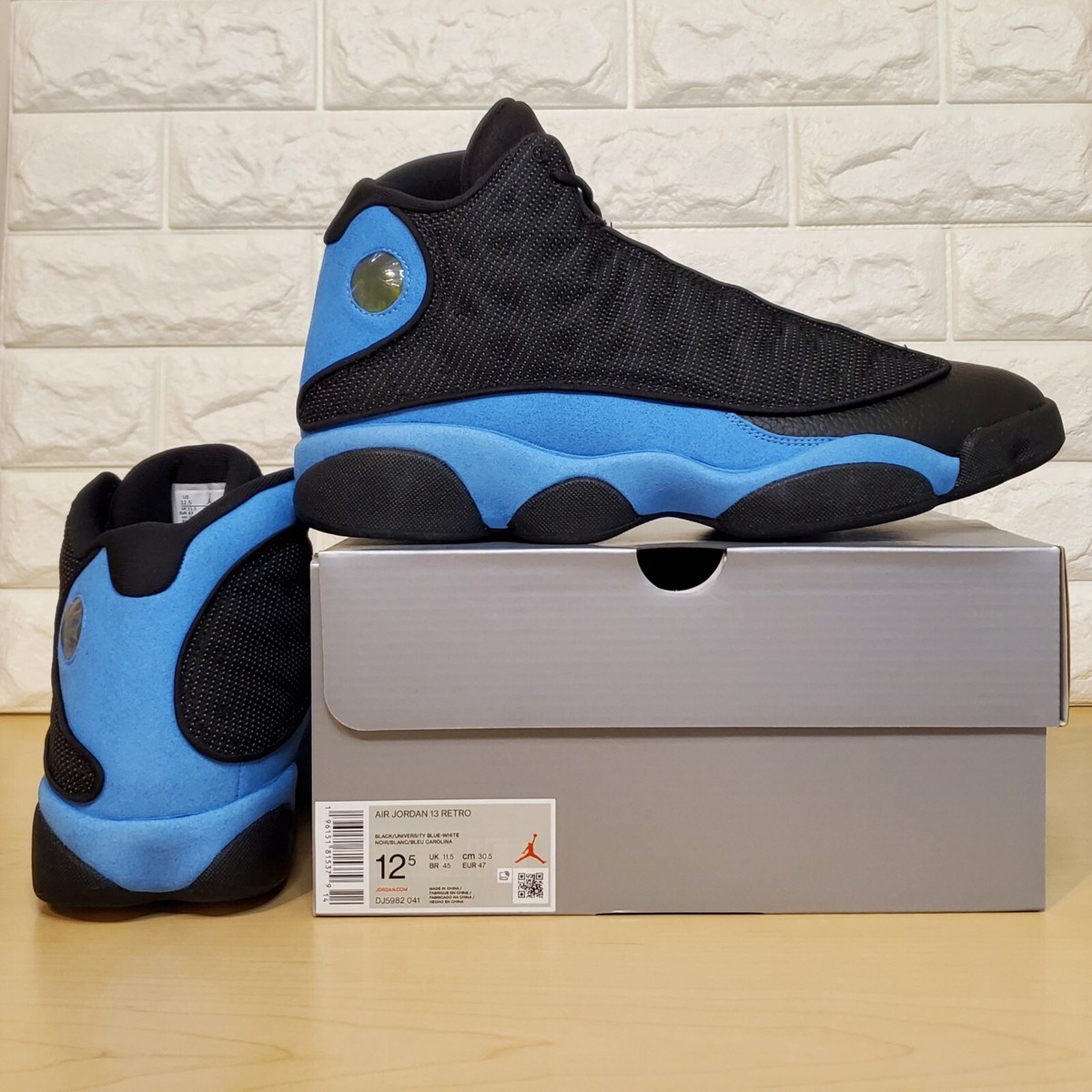 Nike Air Jordan 13 Retro Mens Size 12.5 Black University Blue