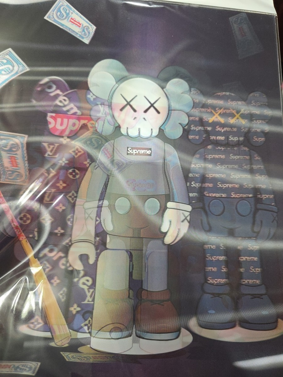 KAWS and Bear Brick with Supreme 3D Lenticular Poster | eBay