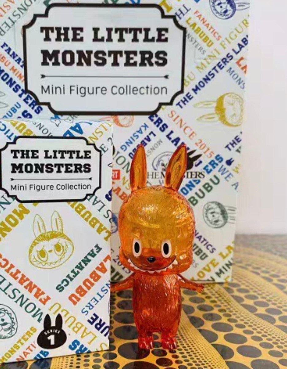 How2work The Little Monsters Mini Labubu Orange Transparnt Vinyl