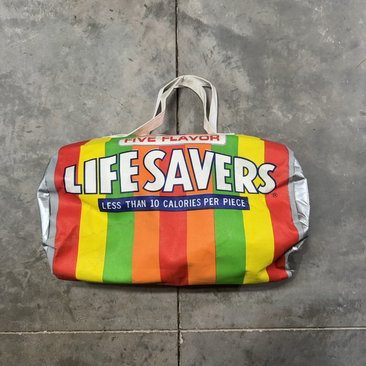 Vintage Life Savers Roll Candy Multicolor Tote Bag 80s 90s Promo