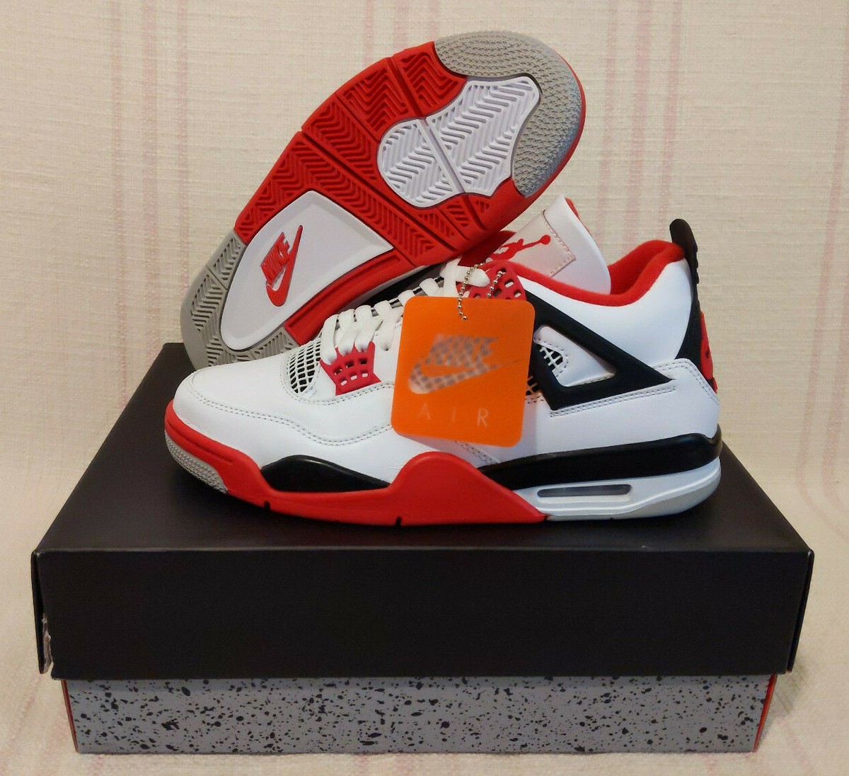 Jordan 4 Retro OG Fire Red White AJ4 AJIV 2020 DC7770 160 Men's