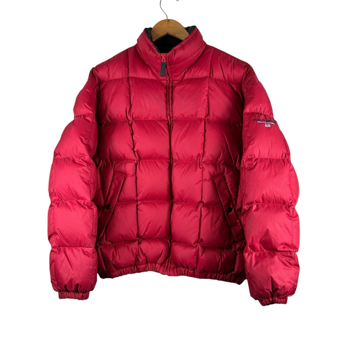 Vintage 90's Red Polo Sport Ralph Lauren Ski Quilted Down Puffer