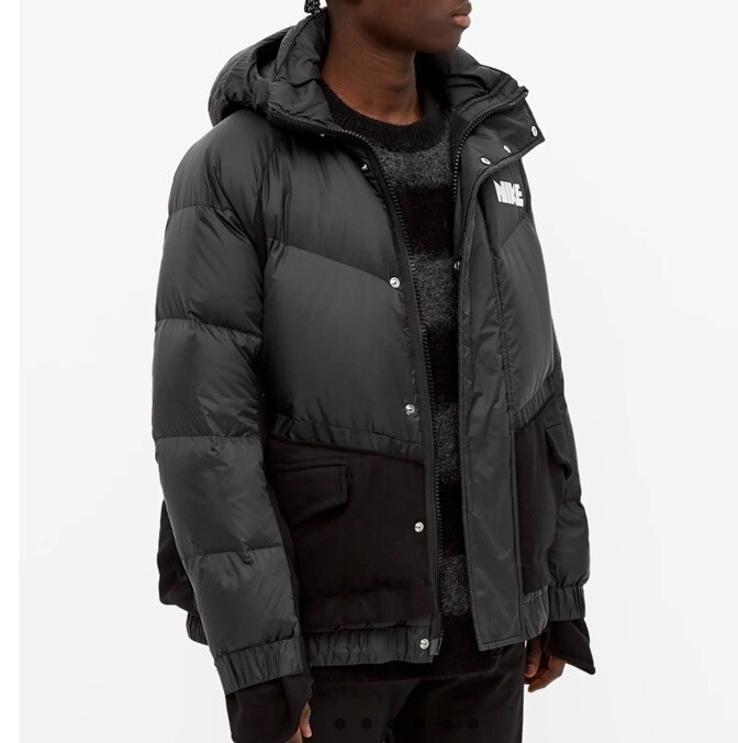 NIKE X SACAI NRG NikeLab Parka Jacket Black Men's Down Pockets
