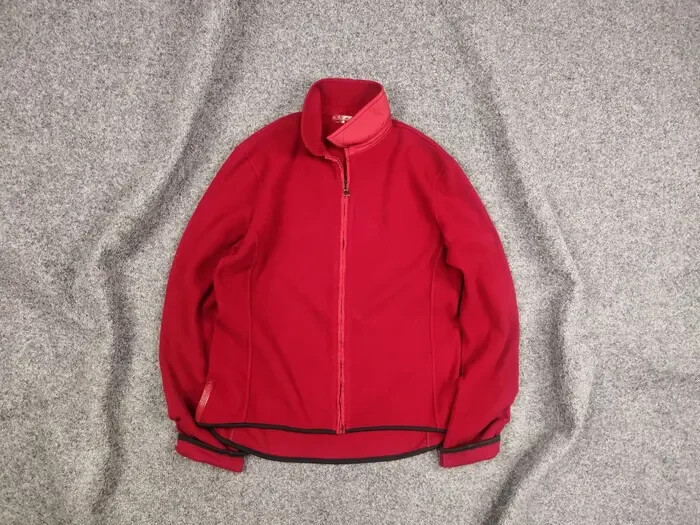 Vintage 00's Prada Archive Red Fleece Nylon Full Zip Pullover | eBay