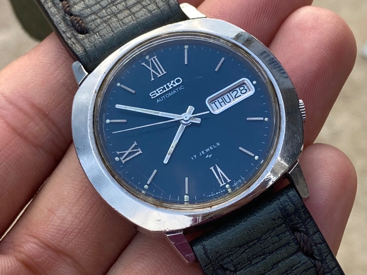Vintage Rare❗️Blue SEIKO 7009-8030 Men's Automatic Day/Date