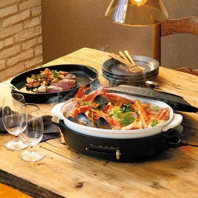 BRUNO Oval Hot Plate Set BOE053-BK Black Flat Plate Takoyaki Plate