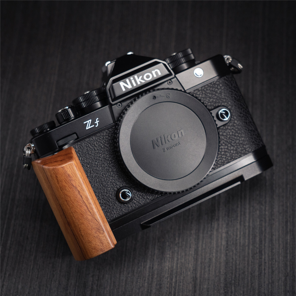 Wooden L Hand Grip Holder For Nikon Zf Camera Aluminum Alloy Base