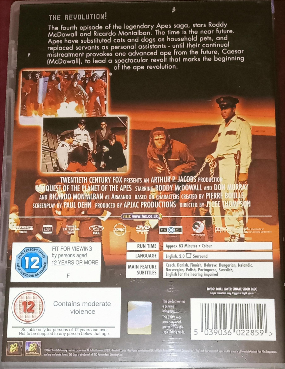 Conquest of the Planet of the Apes DVD [1972] Roddy McDowall