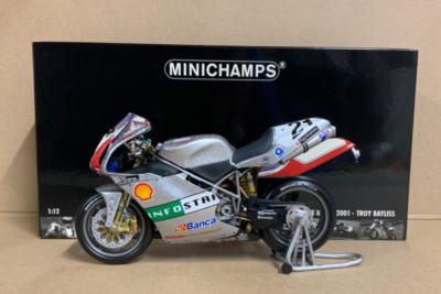 1:12 2001 MINICHAMPS TROY BAYLISS DUCATI 996R IMOLA WSBK BIKE MEGA