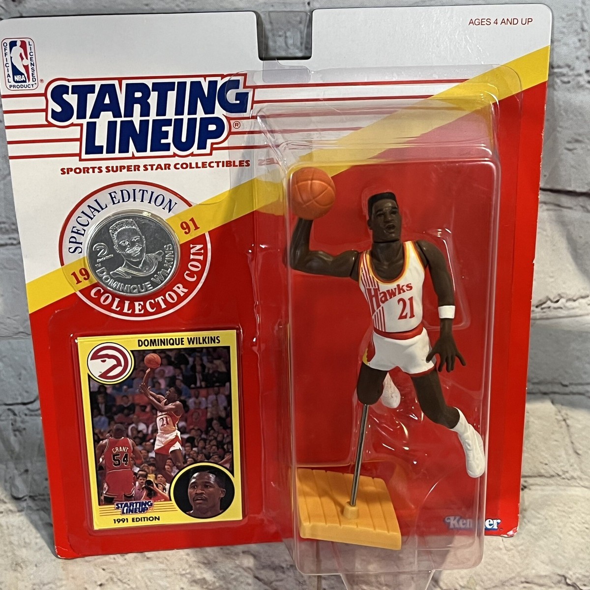 Vintage 1991 Starting Lineup Dominique Wilkins Atlanta Hawks Card