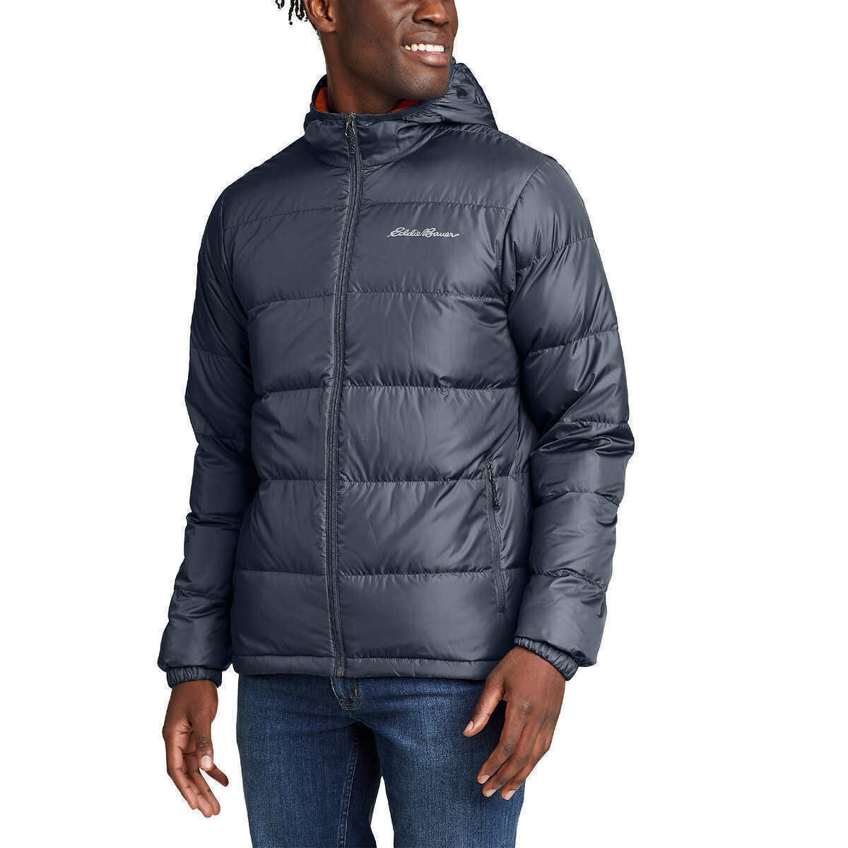 Eddie Bauer Men`s Wide Channel Hooded 650 Fill Power Down Jacket
