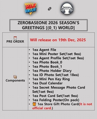 ZEROBASEONE 2026 SEASON'S GREETINGS [(0_1) WORLD] /Agent File+