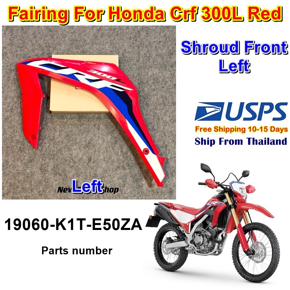 L12 Shroud Front Left For Honda Crf 300L Red 2021 2023 Parts 19060