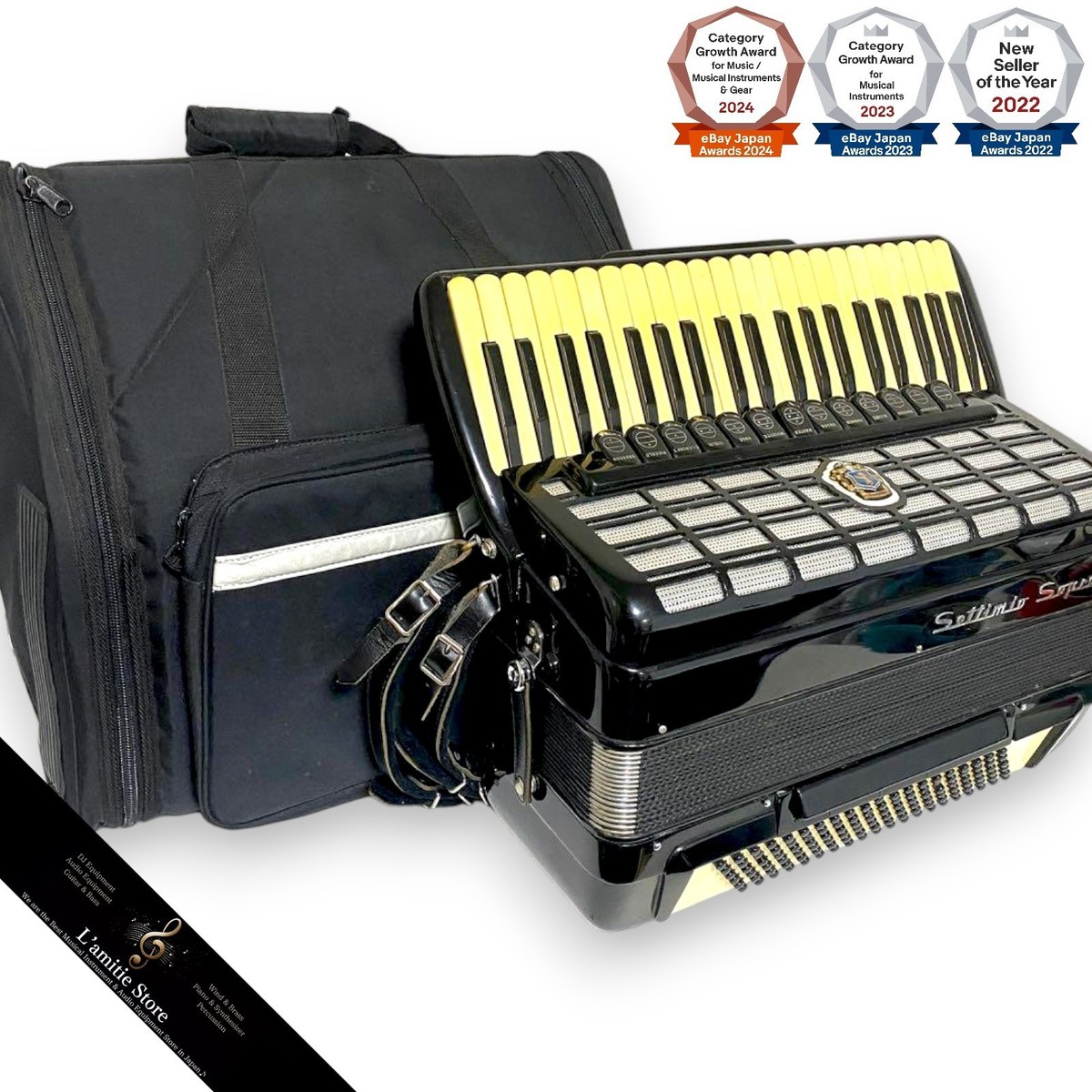 Settimio Soprani 41 Key 120 Base Accordion Keyboard Black Italy