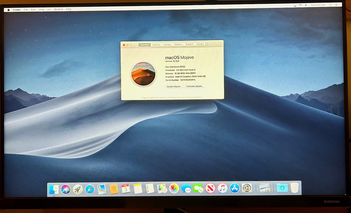 Macデスクトップ Mac Mini 16GB SSD256GB/HDD1TB 2012 i5 Mac mini