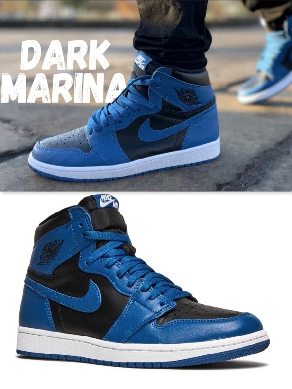 NIKE AIR JORDAN 1 RETRO HIGH OG DK Marina blue/black-white Men