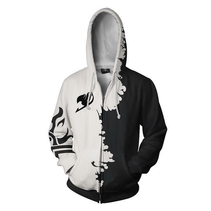 Anime Fairy Tail Gray Fullbuster Cosplay Hoodie Zipper Sweatshirt