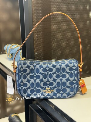 NWT COACH CY701 Kailey Shoulder Bag In Signature Denim Authentic