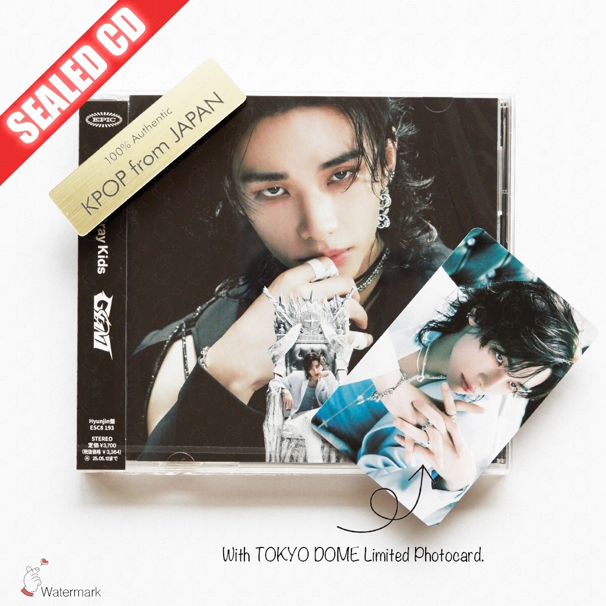 UNOPENED HYUNJIN Stray Kids GIANT SOLO CD + OFFICIAL PHOTOCARD SET