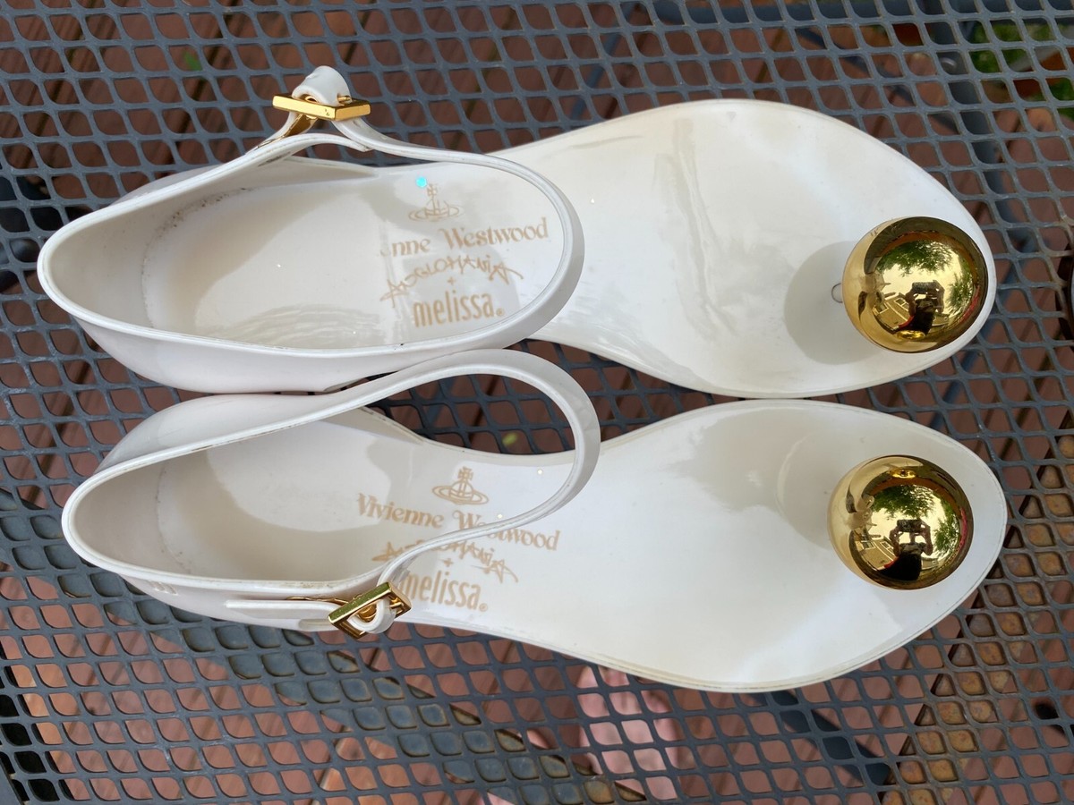 Melissa x Vivienne Westwood Anglomania Plus Honey Sandals White
