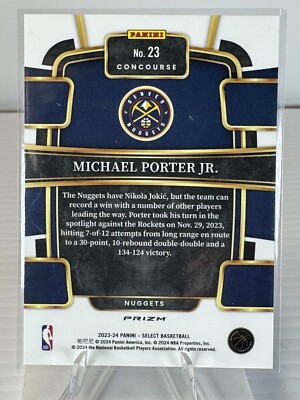 2023-24 Panini Select Michael Porter Jr. Blue Prizm Concourse