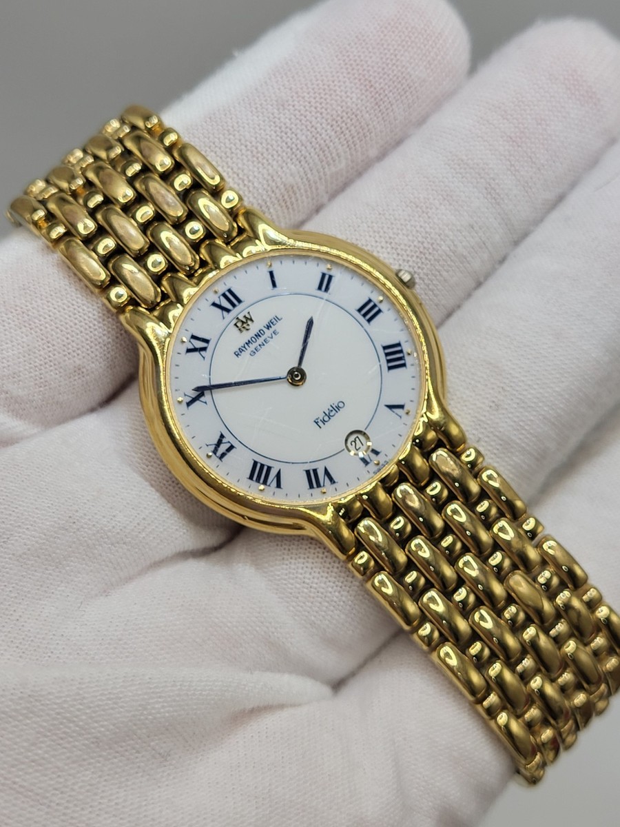 SWISS [WORKS] 32mm Raymond Weil Fidelio 18K Gold Plated Unisex
