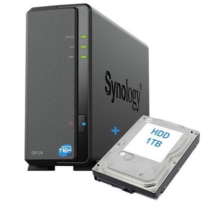 Synology DS124 NAS 1-Bay Single Hard Disk HDD 1TB SATA Ethernet