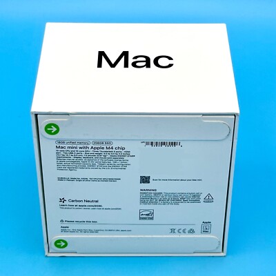 Apple Mac Mini Desktop M4 Chip 16GB Memory 256 SSD Silver MU9D3LL