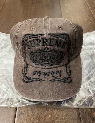 Supreme FW25 Italy Logo Cotton 6 Panel Strap Cap Hat Brown One