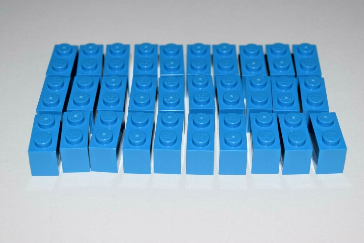 30 Lego Dark Azure Brick 1 x 2 3004 D16 | eBay