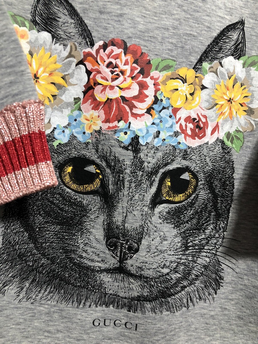 Gucci Neoprene Cat Pullover Sweater Kids Girls Size 5 Youth