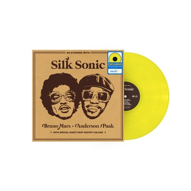 EVENING WITH SILK SONIC VINYL NEW! LIMITED YELLOW LP! BRUNO MARS