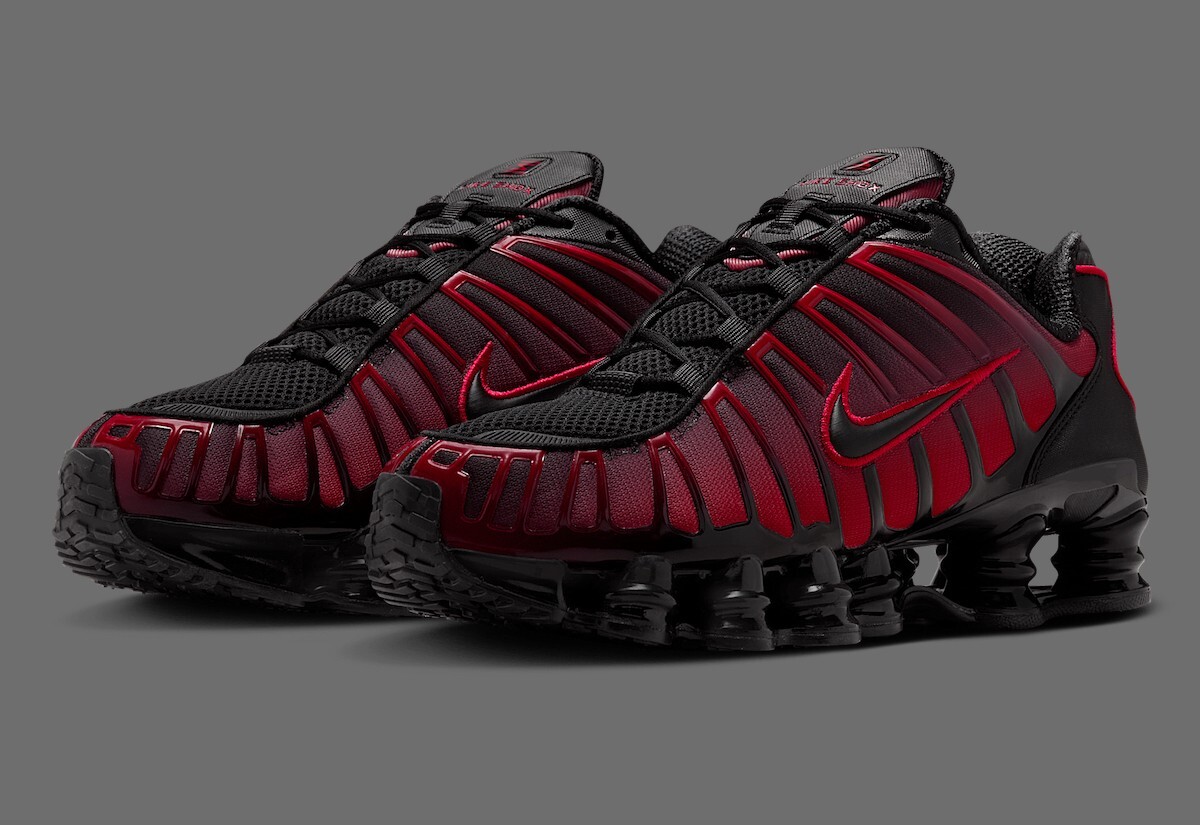 Nike Shox TL Shoes Black University Red Gradient IF6202-001 Men's