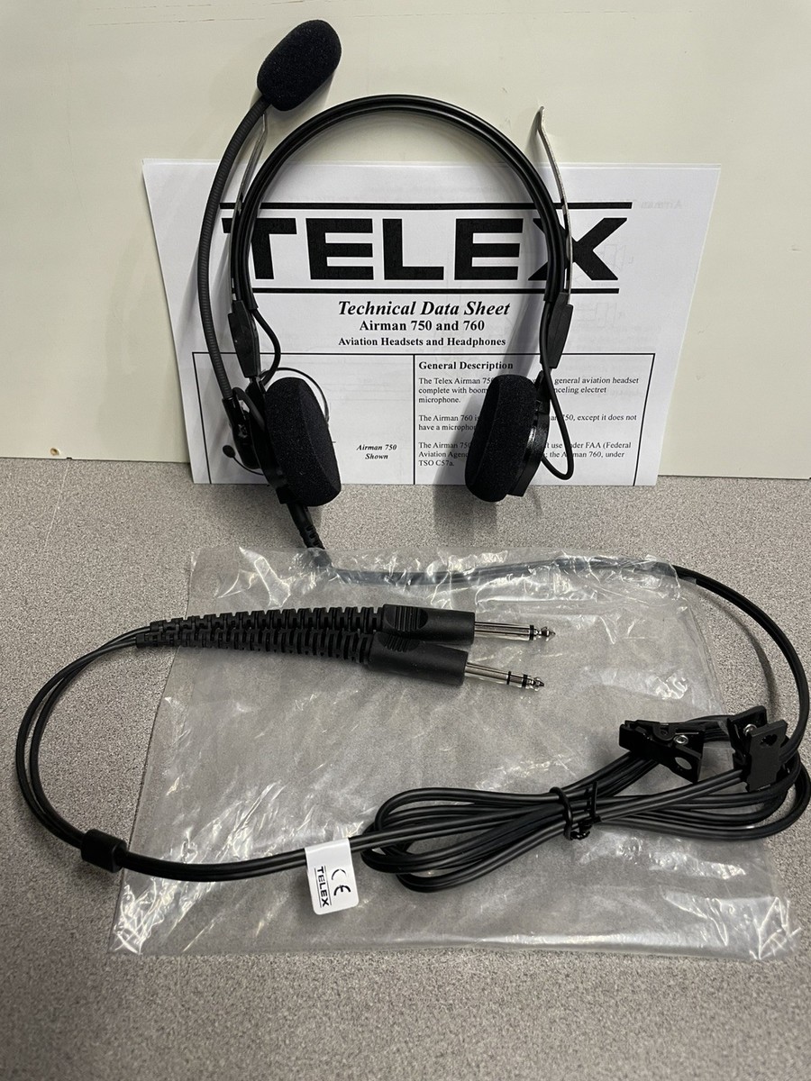 Telex Airman 750 Aviation Headset 2day Delivery for sale online | eBay