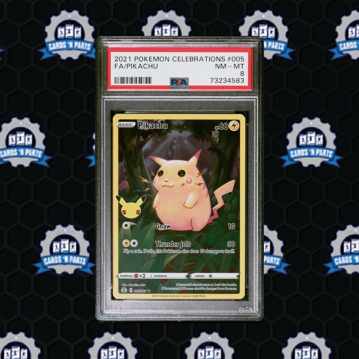 2021 Pokemon Celebrations 005 FA Full Art PIKACHU PSA 8 Near Mint