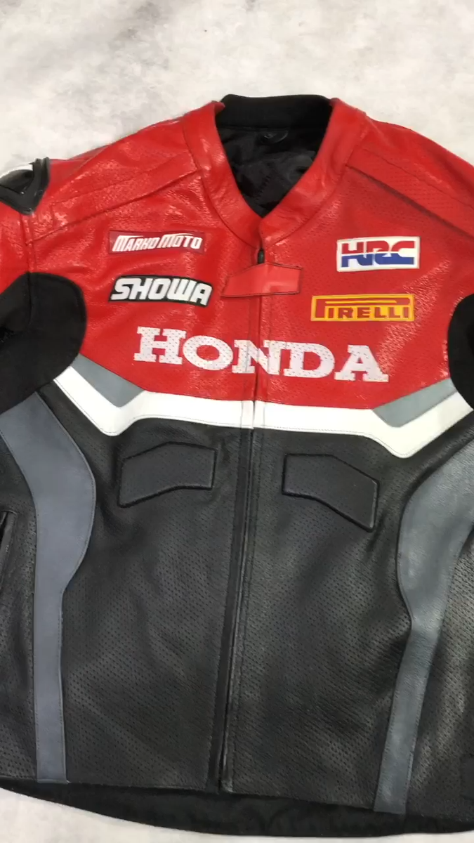 Honda Racing Motorbike Cowhide Leather Jacket MotoGP New Honda
