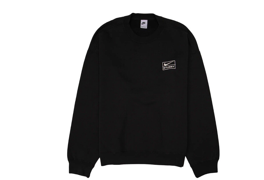 Nike x Stussy Wash Crew Fleece - Black (SS23) Size Medium✓Brand