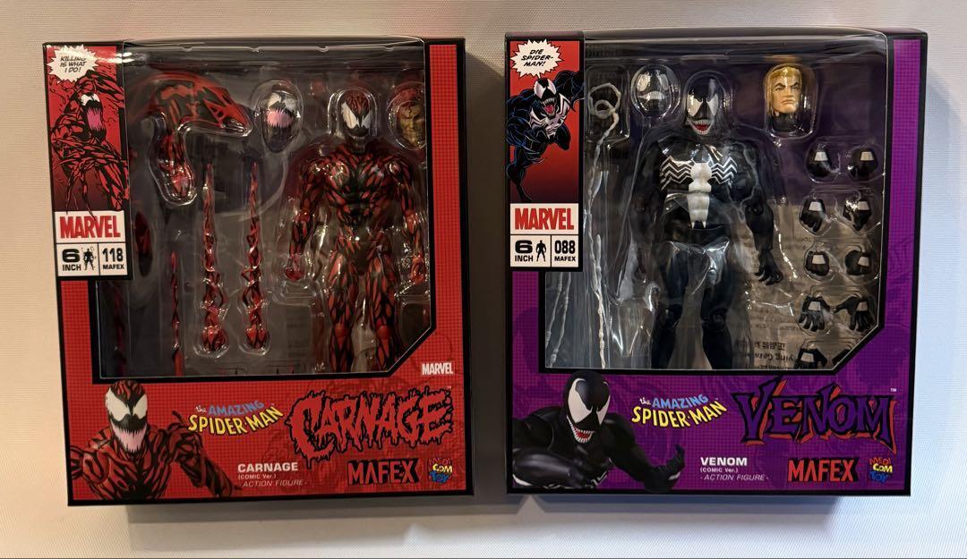 MAFEX No.088 VENOM COMIC Ver. & No.118 CARNAGE COMIC Ver. Set