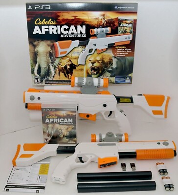 NEW 2-GUN BUNDLE Cabela's African Adventures PS3 Game w/Top Shot