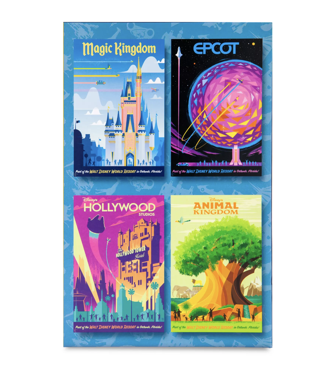 Disney Parks Walt Disney World Icons Poster Set of 4 Puzzle New