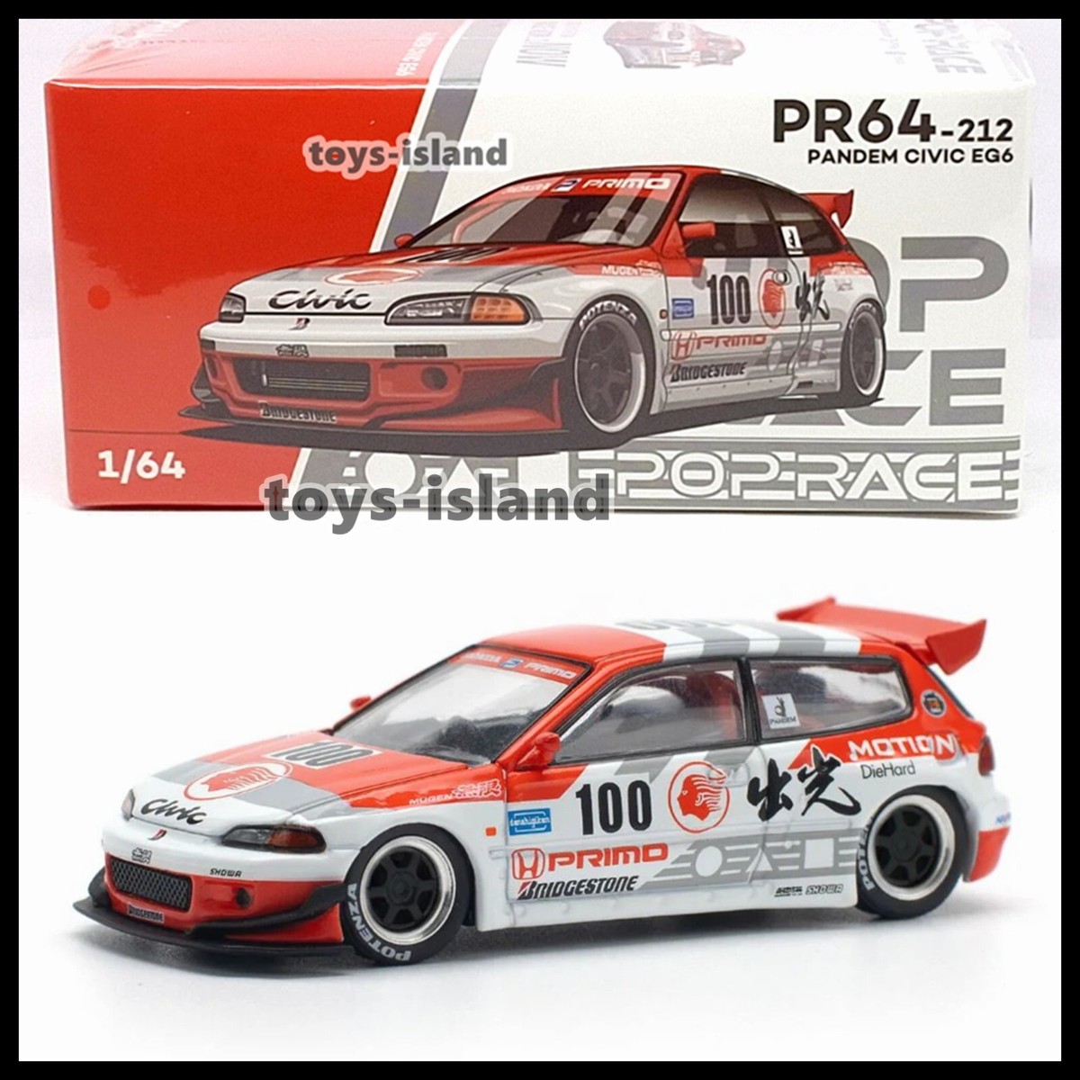 POPRACE PR64-212 Pandem Civic EG6 V1.5 Idemitsu Motion Infinite