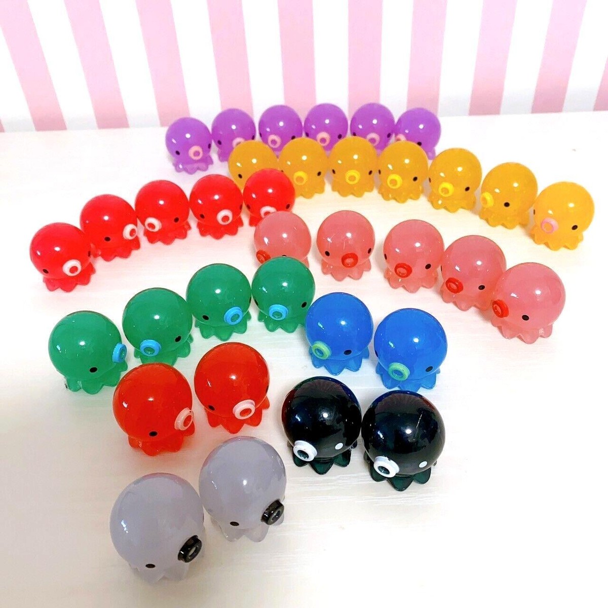 Takochu Octopus Mini Mascot Figure Toy Crystal Clear 35 Set