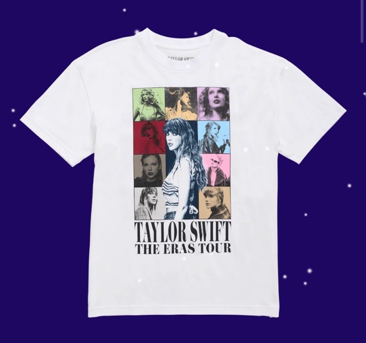 Taylor Swift The Eras Tour Official Merch White Tee T-Shirt Size