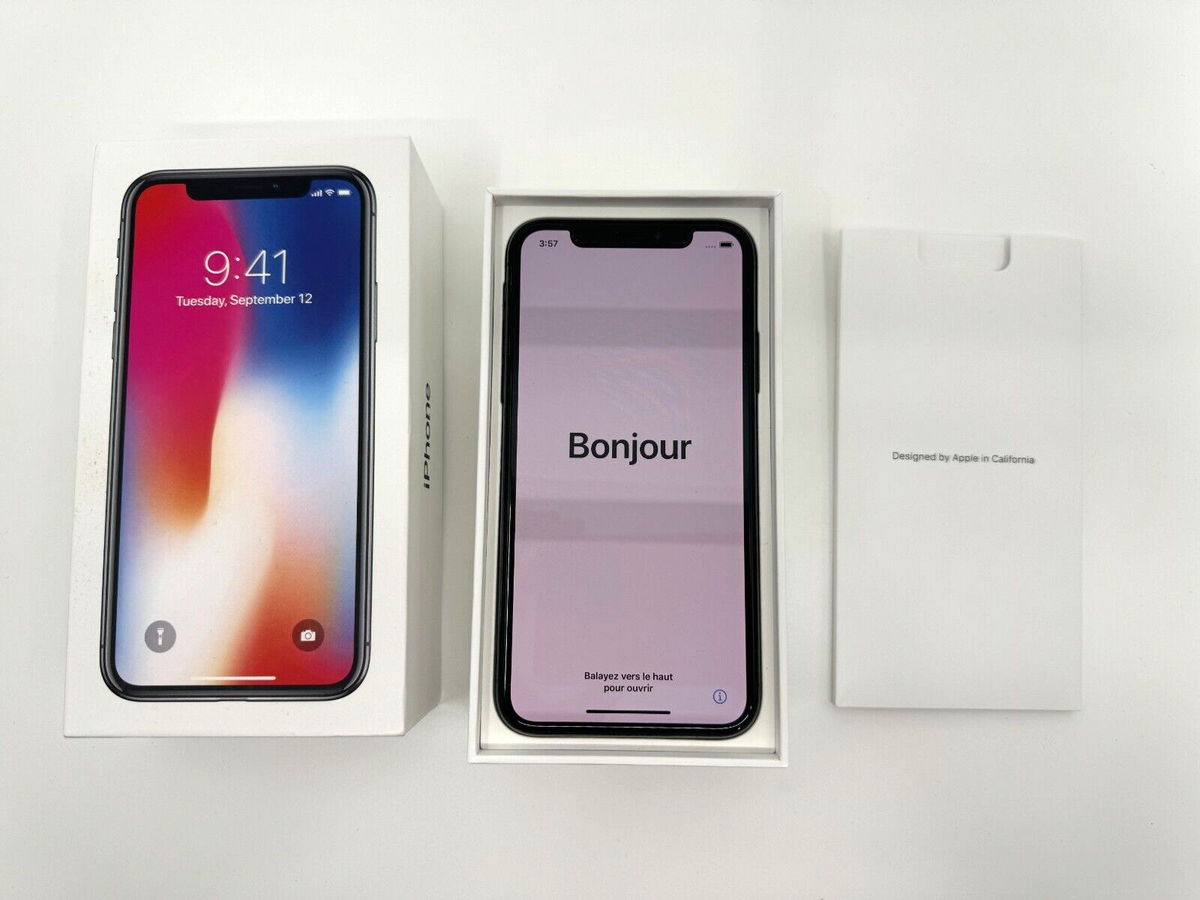 Apple iPhone X, Space Gray, 256 GB, Model A1865 MQCN2LL/A