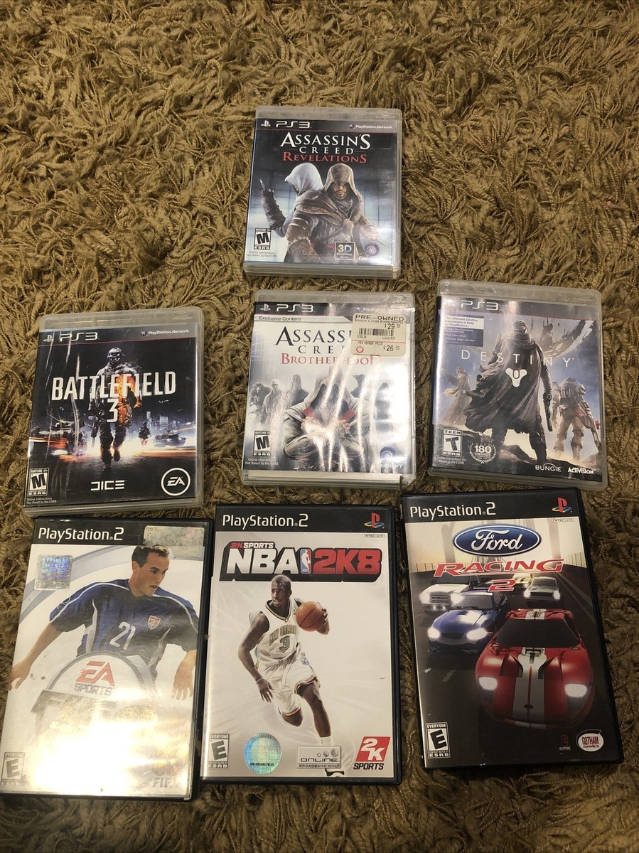 PS2 & PS3 Games Assassins Creed Battlefield Racing Destiny NBA 2k8