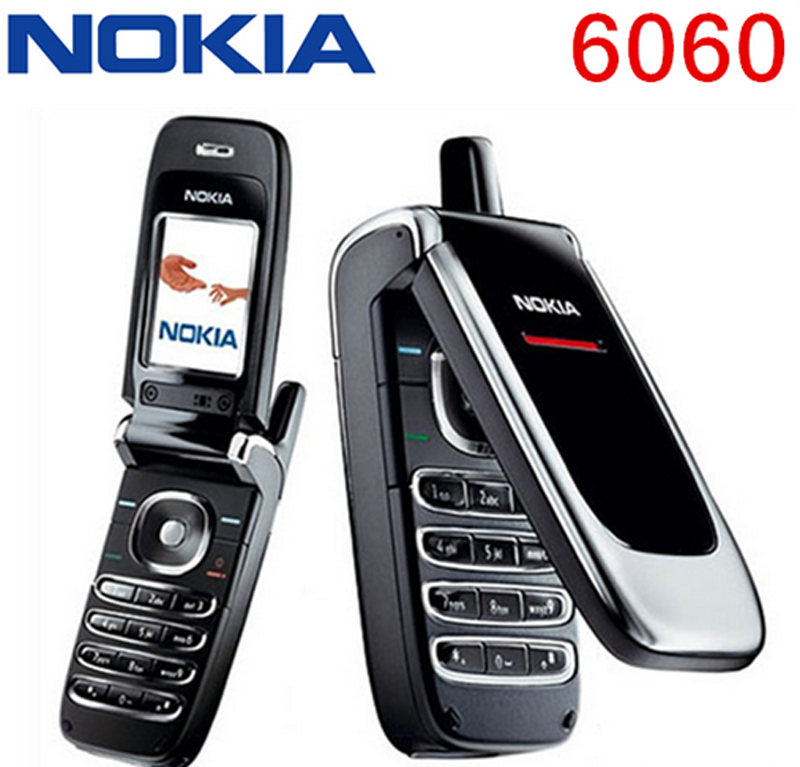 Original Black Nokia 6060 fold flip Cell Phone Classic 2G GSM 900