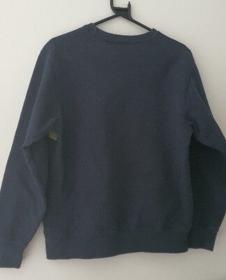 FW17 Supreme Zig Zag Stitch Panel crewneck Navy size L sweatshirt