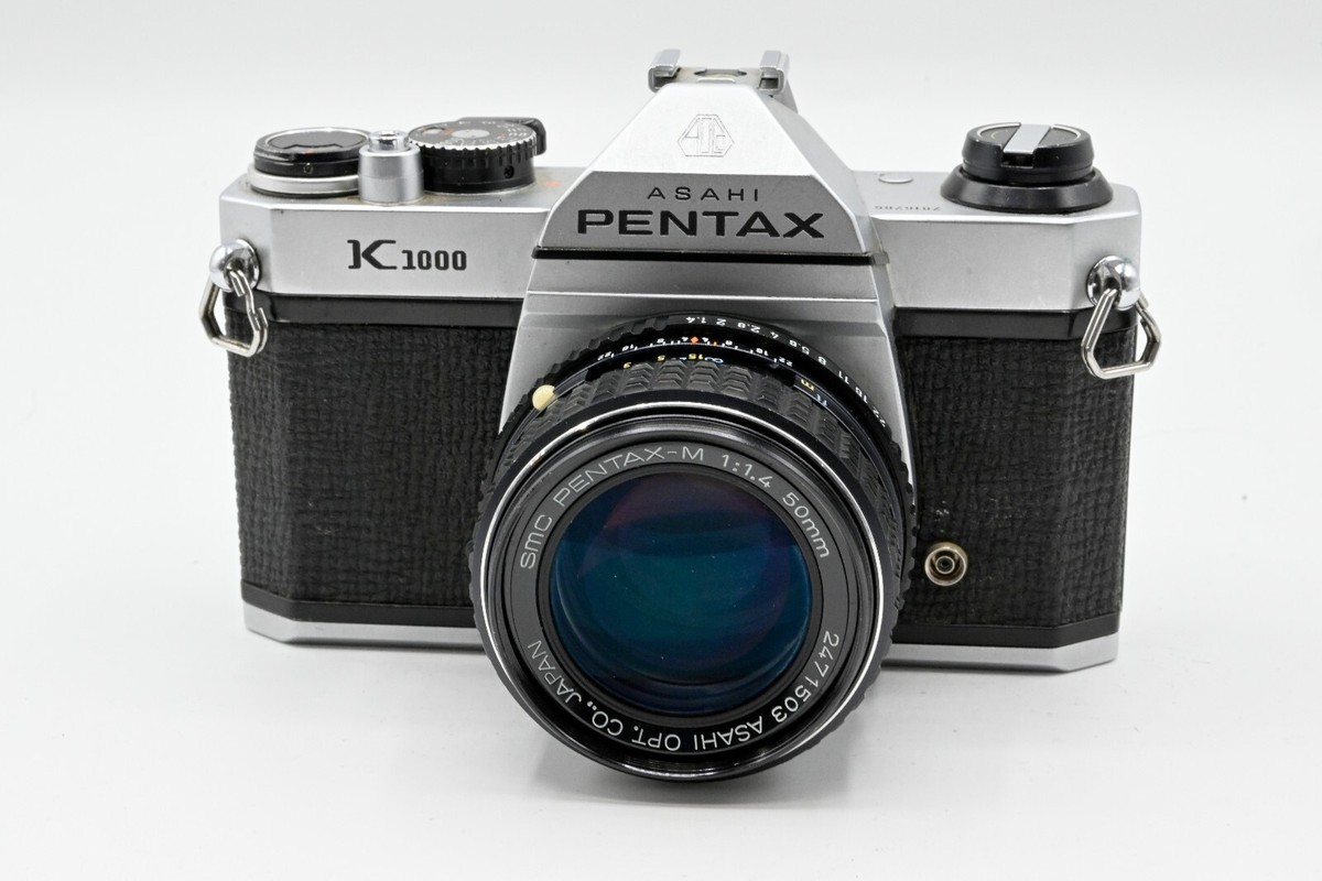 Pentax Asahi K1000 35mm SLR Camera Kit w/ 50mm f/1.4 Lens Made in