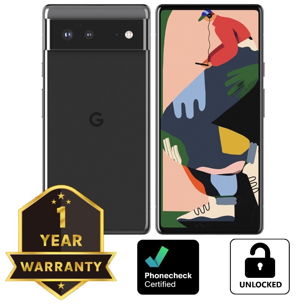 Google Pixel 6 - 128 GB - Black (Unlocked) Smartphone - Very Good