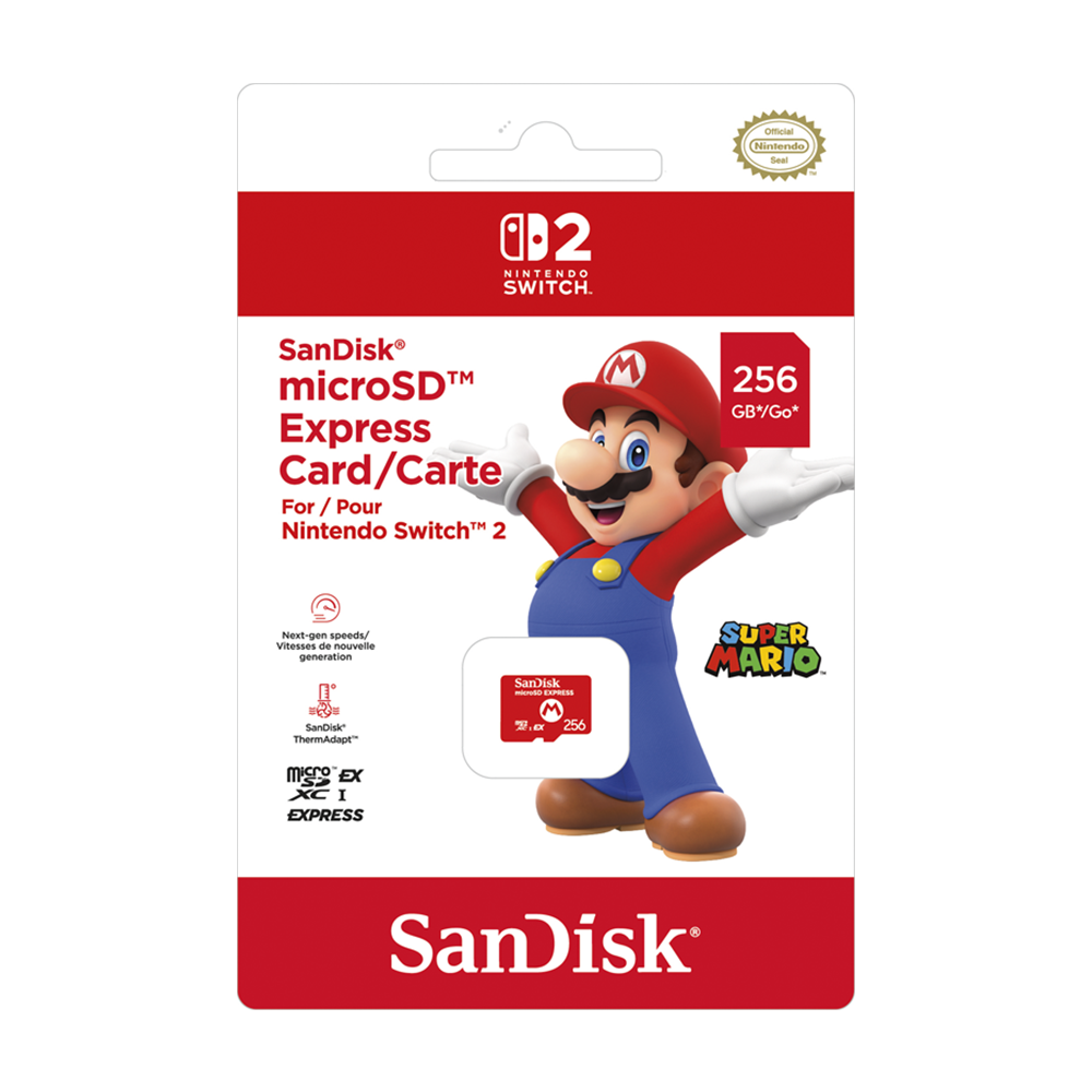 SanDisk microSD Express Nintendo Switch 2 Mario Version 256GB R